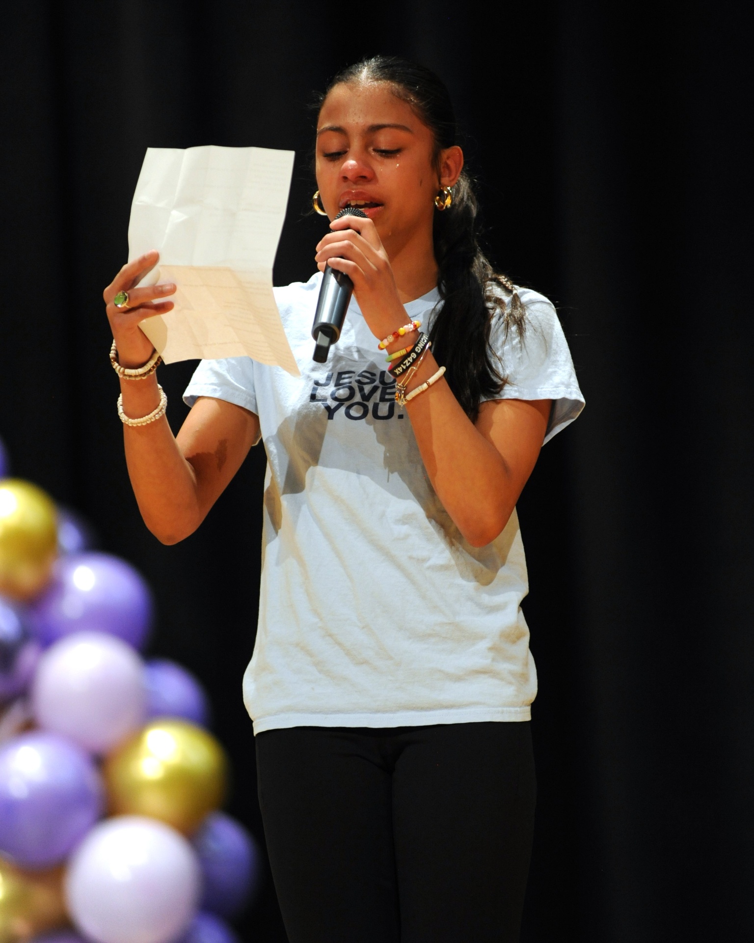 Vocalist performing with emotion