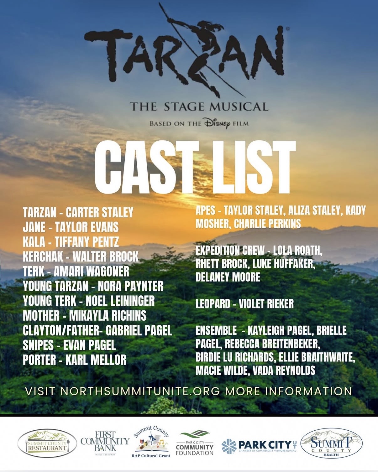 Tarzan: The Stage Musical — Cast List
